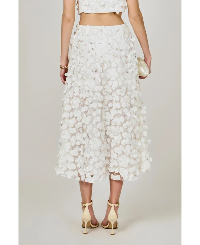 endless rose Women's 3D Floral Maxi Skirt