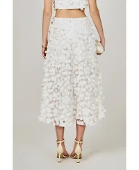 endless rose Women's 3D Floral Maxi Skirt