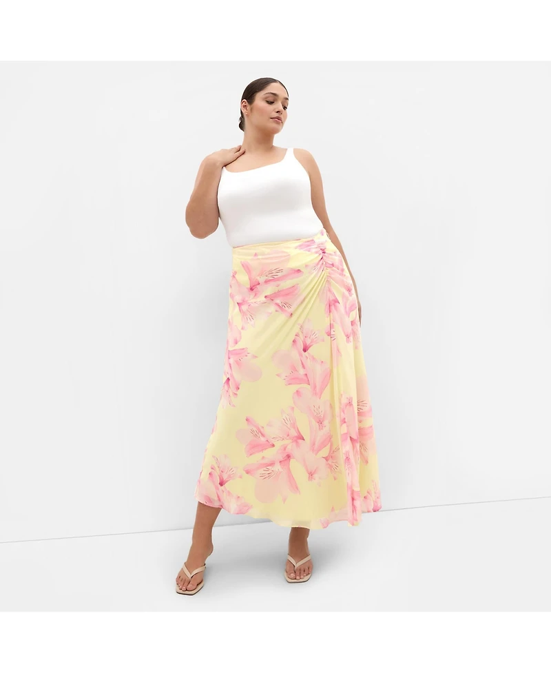 City Chic Women's Soiree Print Maxi Skirt