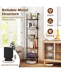 Sugift Wall Mounted Ladder Shelf with Anti Tipping Safety Kits