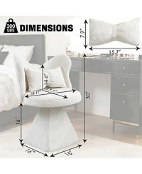 Rainsken Accent Chair with Butterfly Back, 360° Swivel Vanity Chair, Chenille Makeup Chairs with Sturdy Pyramid Base for Living Room