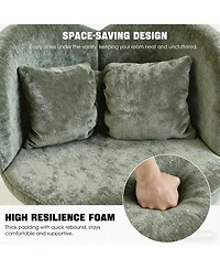 Rainsken Vanity Chair with Butterfly Back, 360° Swivel Lounge Chair, Chenille Makeup Chairs with Sturdy Pyramid Base for Living Room, Bedroom