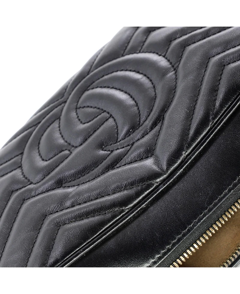 Pre-Owned Gucci Small Gg Marmont Shoulder Bag Matelasse Leather