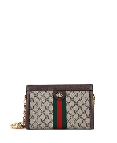 Pre-Owned Gucci Small Ophidia Chain Shoulder Bag Gg Coated Canvas