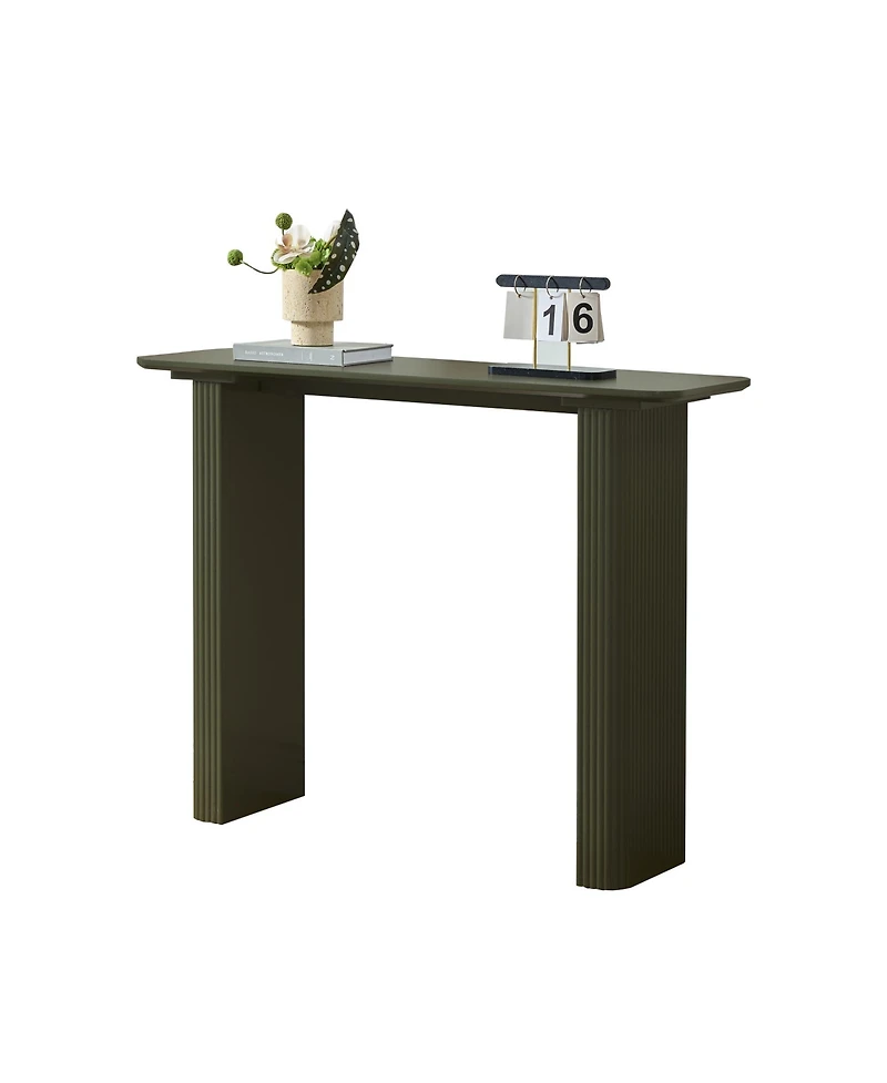 Kings Brand Furniture Modern Fluted Wood Console Table, Narrow Sofa Table for Behind Couch, Entryway Living Room, Hallway or Foyer