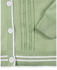 Hope & Henry Boys Hope and Henry Organic Cable Cardigan Sweater with Tipping