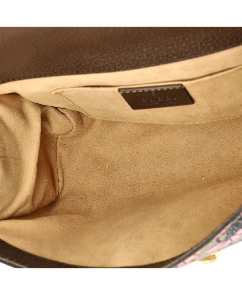 Pre-Owned Gucci Small Padlock Shoulder Bag Bengal Print Gg Coated Canvas