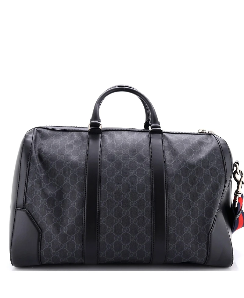 Pre-Owned Gucci Medium Convertible Duffle Bag Gg Coated Canvas