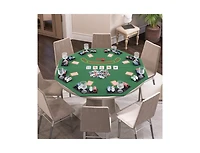 Hongge 48 Inch 8-Player Foldable Poker Table Top with Carrying Bag and Cup Holders