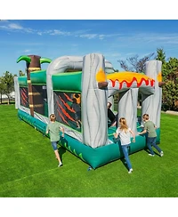 HeroKiddo T-Rex Adventure 20 Inflatable Obstacle Course – Dinosaur Theme, Commercial Grade Pvc Vinyl, Fun Backyard Challenge for kids