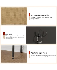 gaomon Rattan Shoe Cabinet Storage Flip Drawers Top Hooks Doors Adjustable Shelves Tall Thin Closet Organizer