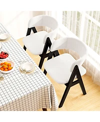 Sugift Mid Century Modern Upholstered Dining Chairs Set of Two