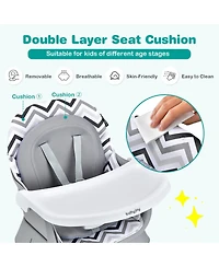 Sugift 6 in 1 Convertible Baby High Chair with Adjustable Tray