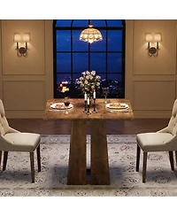 Tribesigns 31.5" Wooden Square Dining Table for 2-4 People, Farmhouse Kitchen Table