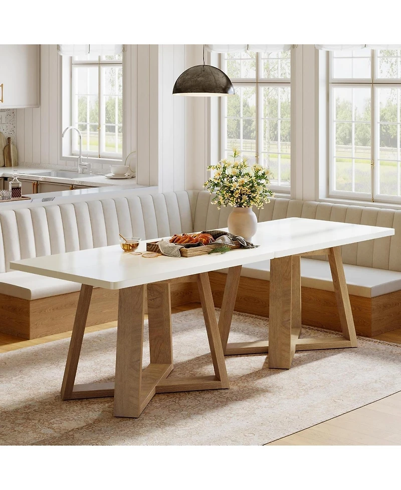 Tribesigns 47-Inch Dining Table for 4 People, Modern Kitchen Table with Wooden Legs