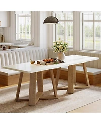 Tribesigns 47-Inch Dining Table for 4 People, Modern Kitchen Table with Wooden Legs