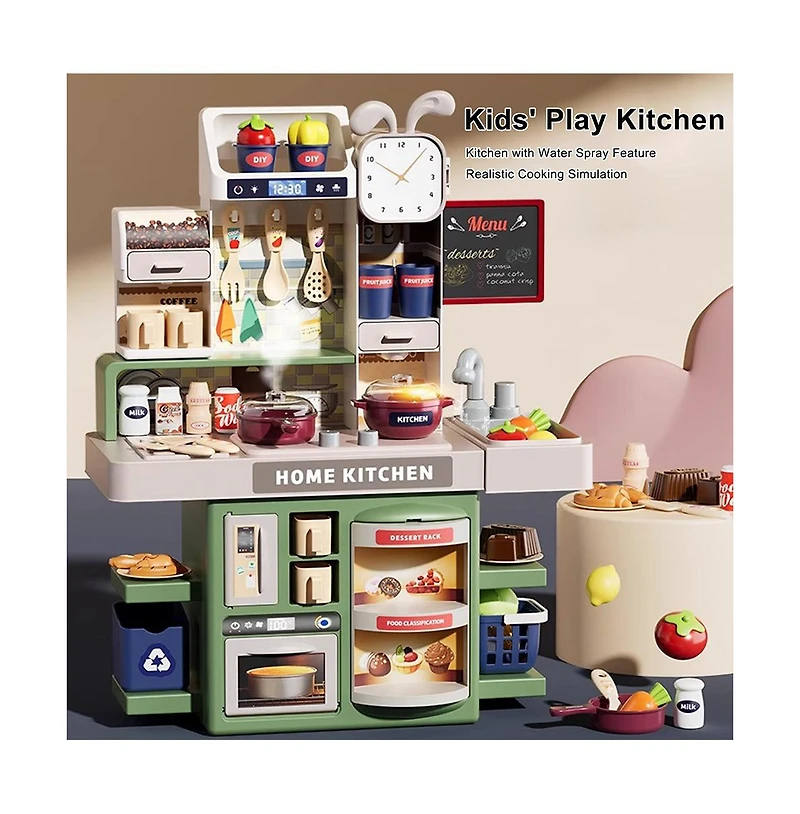 Bruce & Shark Kitchen Playset with Running Water, Mist and Light-Up Stove