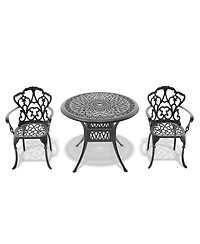 Clihome Bistro Table Set, 3-Piece Cast Aluminum Outdoor Furniture Set