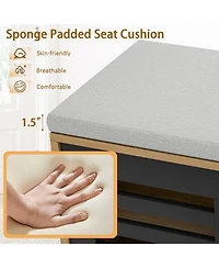 Sugift Shoe Bench with Storage Compartments and Adjustable Shelves