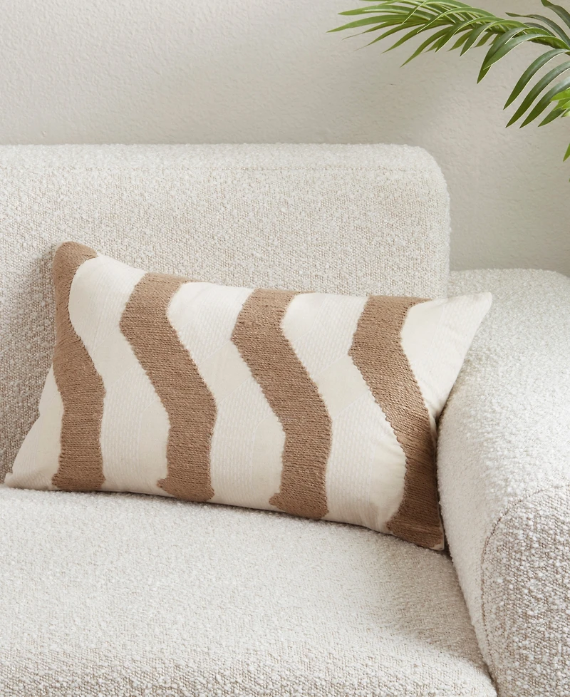 Saro Lifestyle Textured Jute Stripe Decorative Pillow