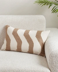 Saro Lifestyle Textured Jute Stripe Decorative Pillow