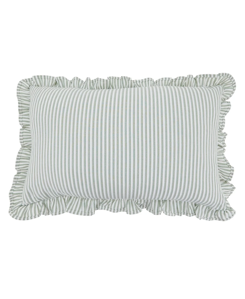 Saro Lifestyle Striped Ruffle Edge Decorative Pillow