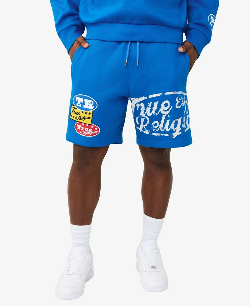 True Religion Men's Regular-Fit Logo Patch Sweat Shorts