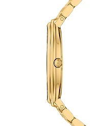 Tory Burch Women's The Oval Elongated Quartz Two-Hand Gold Stainless Steel Watch, 22mm