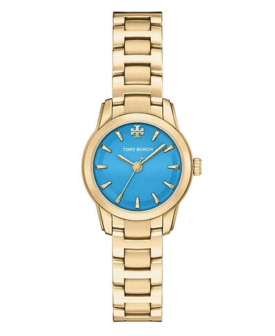 Tory Burch Women's The Miller Round Small Quartz Three-Hand Gold Stainless Steel Watch, 28mm