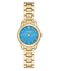Tory Burch Women's The Miller Round Small Quartz Three-Hand Gold Stainless Steel Watch, 28mm