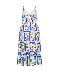 City Chic Plus Aiza Postcard Print Maxi Dress
