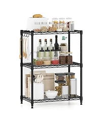 Sugift 3-Tier Metal Storage Shelving Unit with V-Shaped Wire Rack and 450 Lbs Capacity