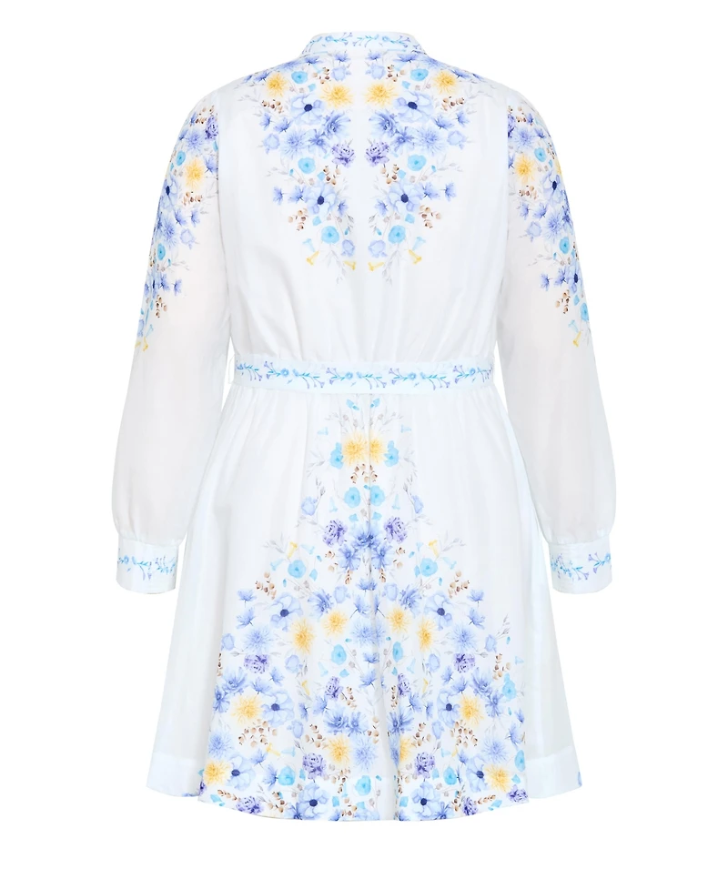 City Chic Women's Elia Blue Patrice Print Mini Dress