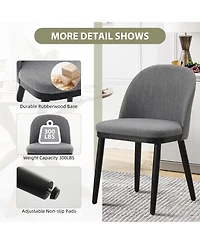 gaomon Modern Fabric Upholstered Wooden Dining Chairs Set with High Back and Deep Seat for Kitchen and Dining Room