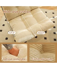 Rainsken Modern Accent Chair, Upholstered Reading Chair with Metal Chrome Frame, Comfy Living Room Chair for Home Office, Bedroom