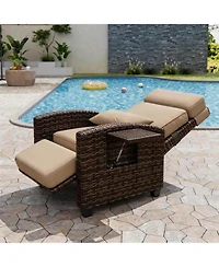 gaomon Outdoor Recliner Chair, Patio Reclining Chairs with Adjustable Backrest and Footrest