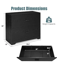 Sugift Two Drawer Lateral File Cabinet with Adjustable Hanging Bars