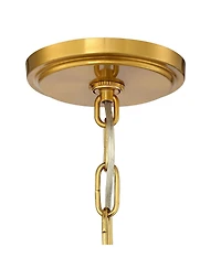 Stiffel Hartley 28"W Antique Gold 6-Light Chandelier with Shade