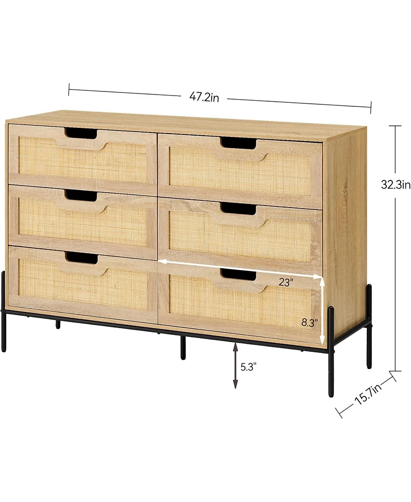 gaomon Dresser for Bedroom Spacious Storage Chest Premium Tall Fabric Dresser Easy Assembly Hallway Oak