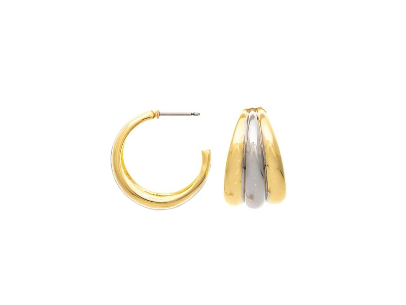 Rivka Friedman Two-Tone Polished Hoop Earrings