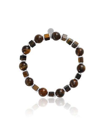 Lucky Brand Men s Tiger Eye & Hematite Beaded Stretch Bracelet