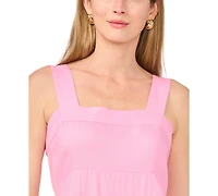 Vince Camuto Women's Challis Square-Neck Smocked-Back Sleeveless Maxi Dress