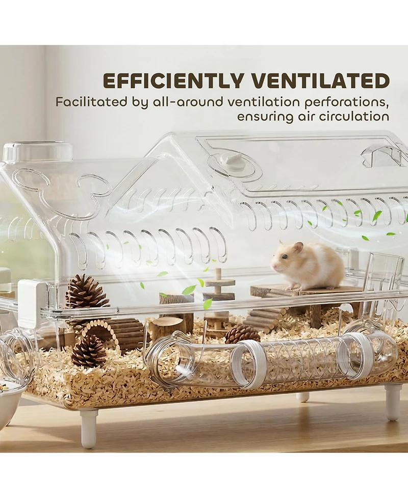 PawHut 8 in 1 Hamster Cage with Accessories, 21.5" x 11.8" x 12.6"