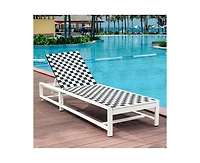 Sugift Patio Adjustable Reclining Lounge Chair for Garden and Deck