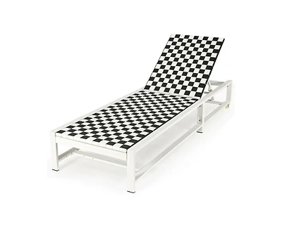 Sugift Patio Adjustable Reclining Lounge Chair for Garden and Deck