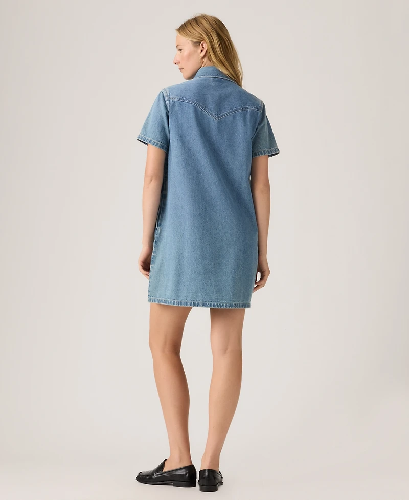 Levi's Women's Short-Sleeve Collared Denim Shirt Dress
