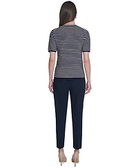 Tommy Hilfiger Women's Short-Sleeve Striped Sweater