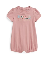 Polo Ralph Lauren Baby Girls' Patchwork-Logo Bubble Shortall