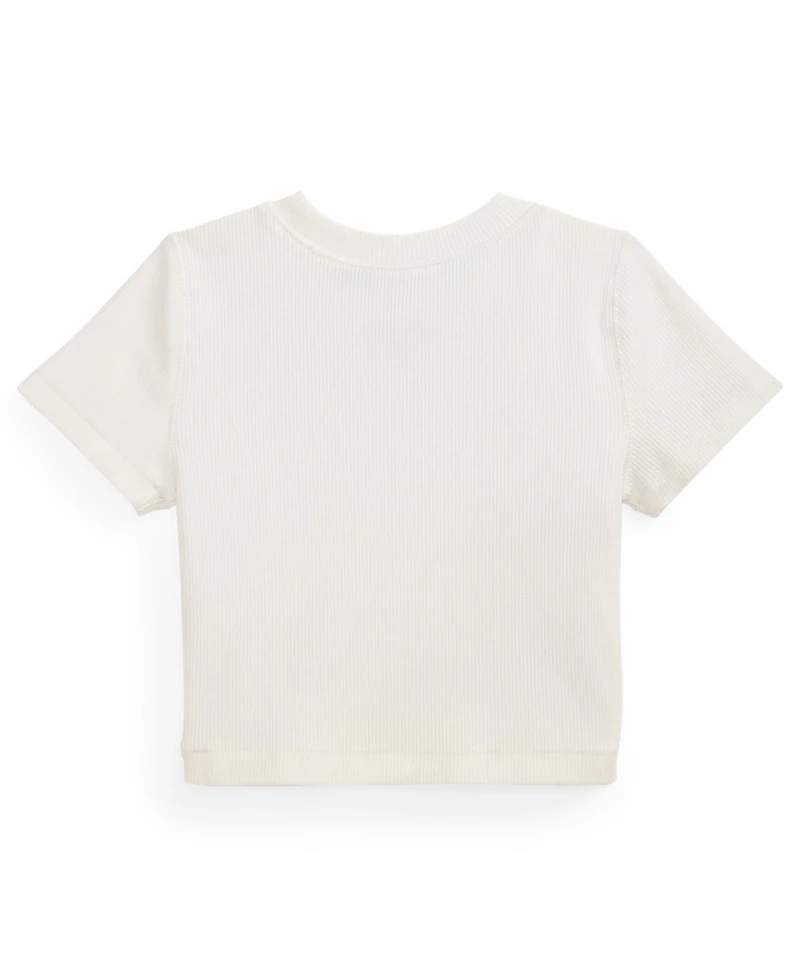 Polo Ralph Lauren Girls' 2T-6X Ribbed Crewneck Boxy T-Shirt