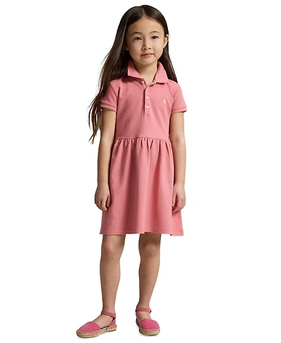 Polo Ralph Lauren Girls' 2-6X Stretch Mesh Collar Dress